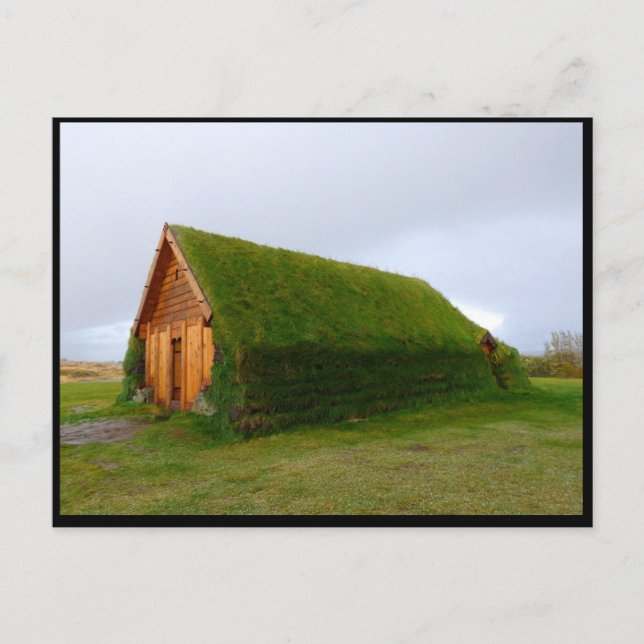 Isländisches Turfhaus Postkarte (Vorderseite)