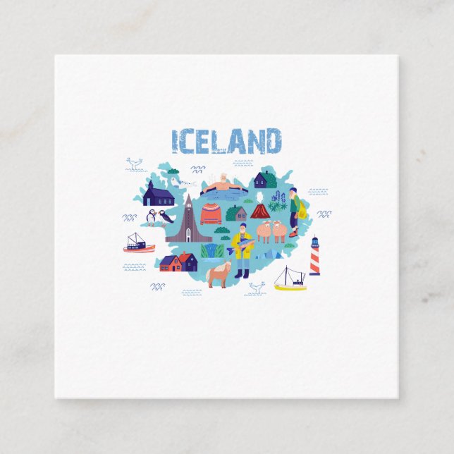 Islandkarte Begleitkarte (Vorderseite)