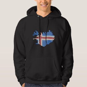 Islandkarte & Flagge Hoodie