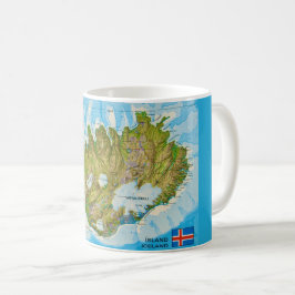 Islandkarte Postkarte Kaffeetasse
