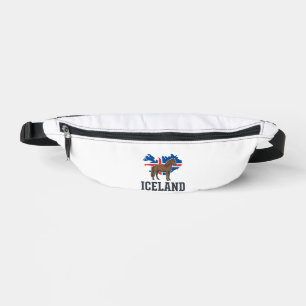 Islandpferd Vintage-Flagge Vektor-Shirt-Design_1 Bauchtasche