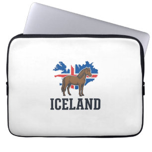 Islandpferd Vintage-Flagge Vektor-Shirt-Design_1 Laptopschutzhülle
