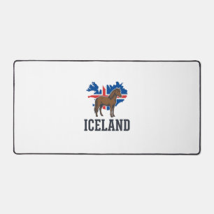 Islandpferd Vintage-Flagge Vektor-Shirt-Design_1 Schreibtischunterlage