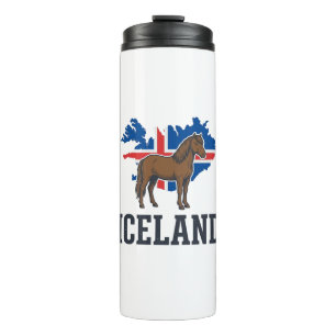 Islandpferd Vintage-Flagge Vektor-Shirt-Design_1 Thermosbecher