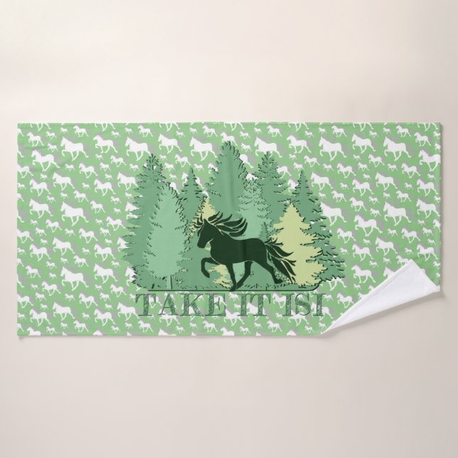 Islandpferdeherde take it isi  badhandtuch set (Badehandtuch)