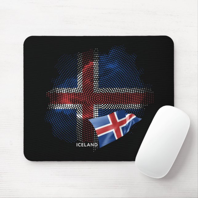 Islandsflagge Mousepad (Mit Mouse)