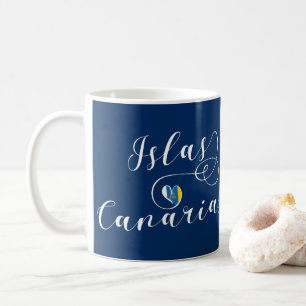 Islas Canarias, Insel-Flaggen-Herz Kaffeetasse