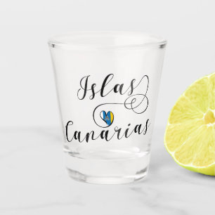 Islas Canarias, Insel-Flaggen-Herz Schnapsglas