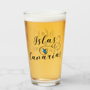 Islas Canarias, Kanarische Inseln Fahne Herz Glas