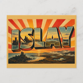 Islay Schottland Vintage Reise Kunst Postkarte