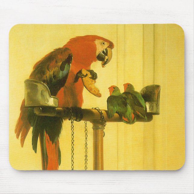 Islay, Tilco, a Macaw and Love Birds by Landseer Mousepad (Vorne)