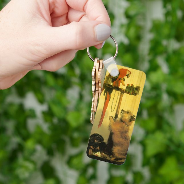 Islay, Tilco, a Macaw and Love Birds by Landseer Schlüsselanhänger (Hand)