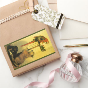 Islay, Tilco, ein Ara und Unzertrennliche von Land Rechteckiger Aufkleber