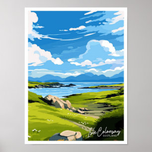 Isle Colonsay Scotland Reisen Vintage Darstellung Poster