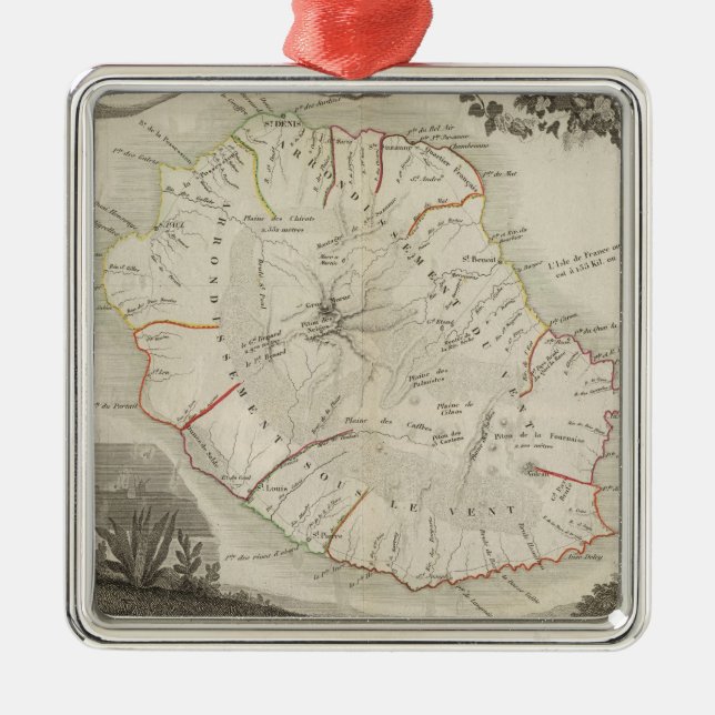 Isle De La Reunion Silbernes Ornament (Vorne)