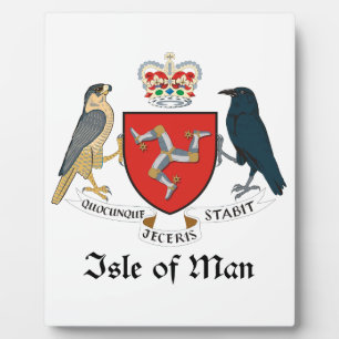 ISLE DES MANS - Emblem/Fahne/Symbol/Wappen Fotoplatte