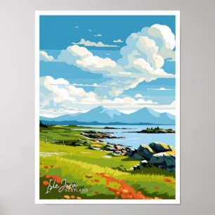 Isle Jura Schottland - Vintage Abbildung Poster