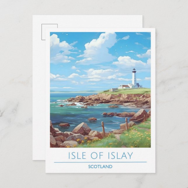 Isle of Islay Scotland Vintage Travel Postkarte (Vorne/Hinten)