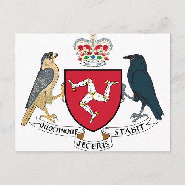 Isle of Man Coat of Arms - Manx Emblem Postkarte (Vorderseite)