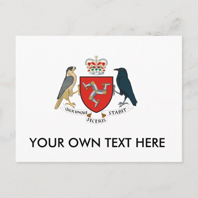 Isle of Man Coat of Arms Postkarte (Vorderseite)