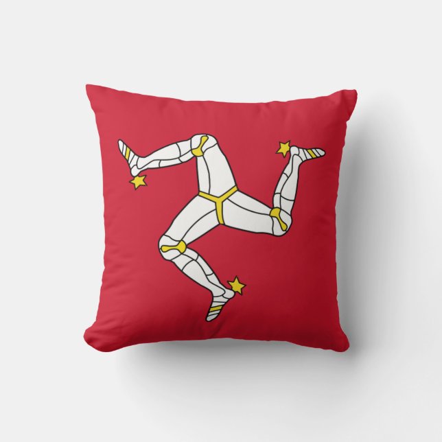 Isle of Man Flag auf amerikanischem MoJo-Pillow Kissen (Vorderseite)