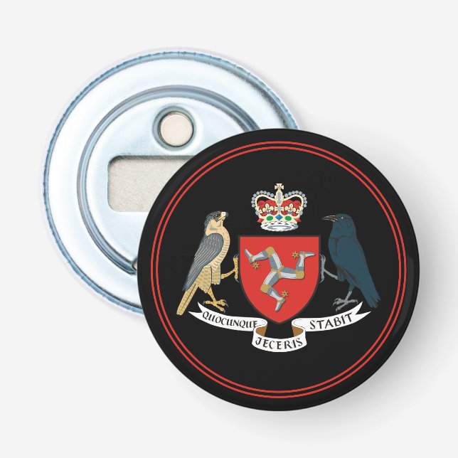 Isle of Man Flag Flaschenöffner, Emblem / Party Flaschenöffner (Vorderseite)