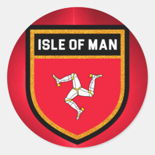 Isle of Man-Flagge Runder Aufkleber