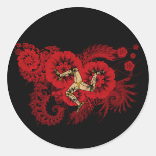 Isle of Man-Flagge Runder Aufkleber