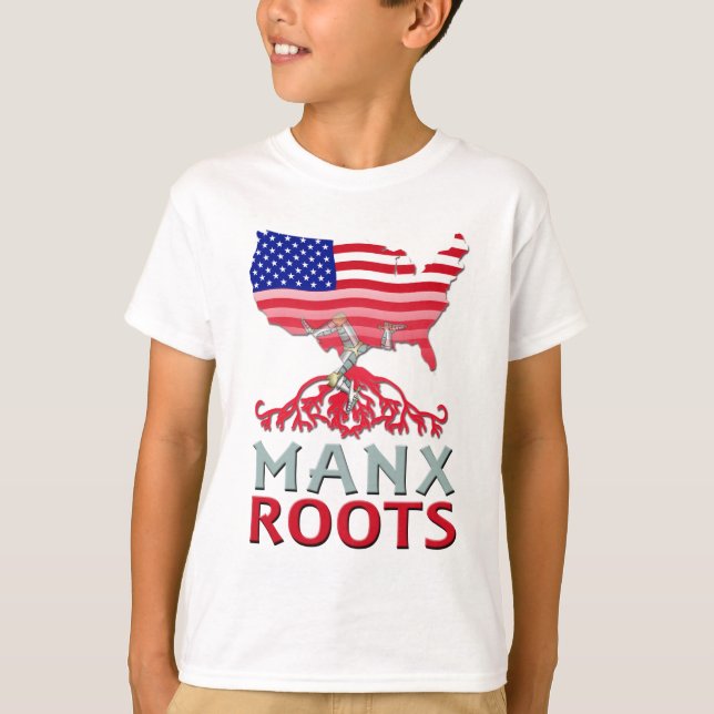 Isle of Man Manx American Kids T-Shirt (Vorderseite)