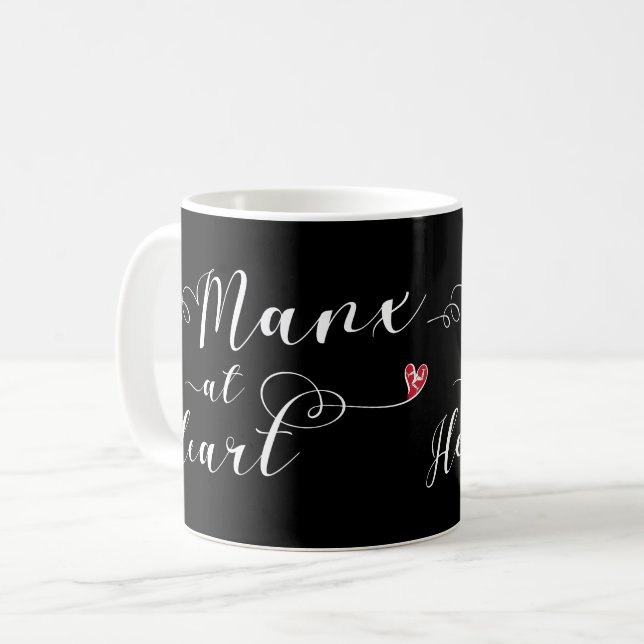 Isle of Man Manx an der Herz-Tasse Tasse (Vorderseite Links)