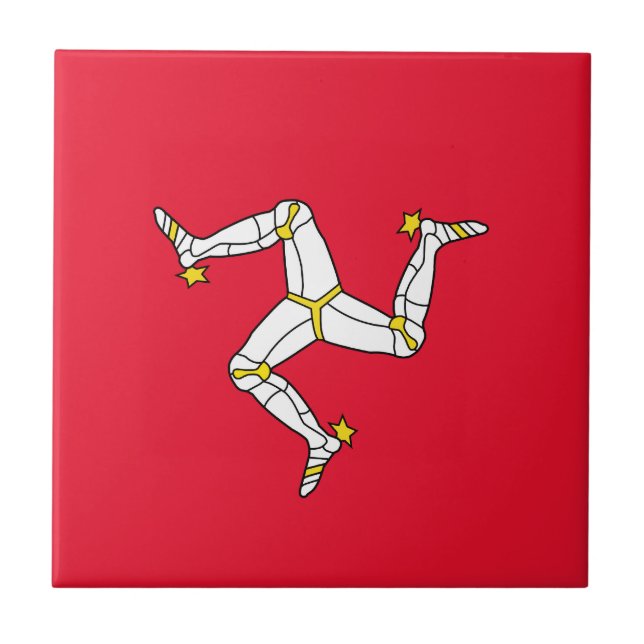Isle of Man - Manx Flagge Fliese (Vorderseite)