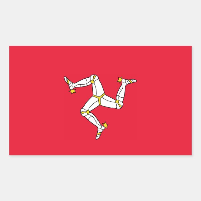Isle of Man - Manx Flagge Rechteckiger Aufkleber (Vorderseite)