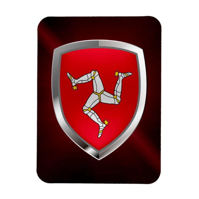 Isle of Man Metallic Emblem Magnet (Vertikal)
