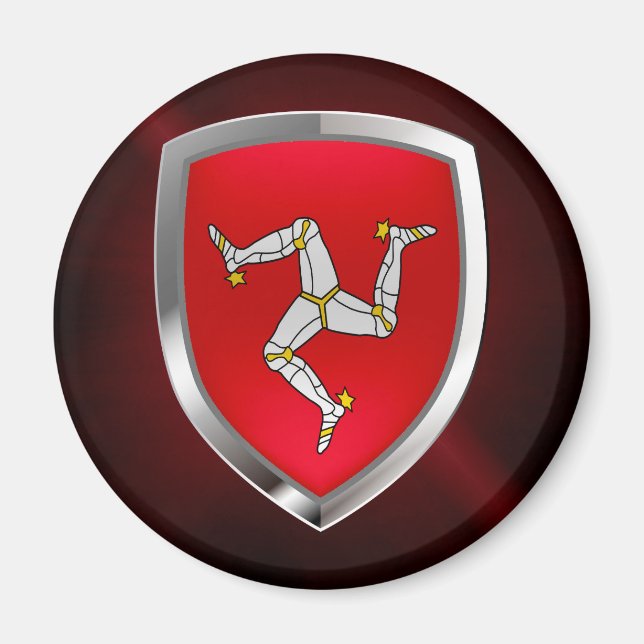 Isle of Man Metallic Emblem Magnet (Vorne)