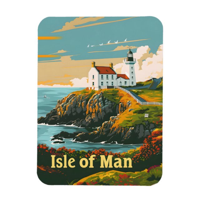 Isle of Man Vintag art Magnet (Vertikal)