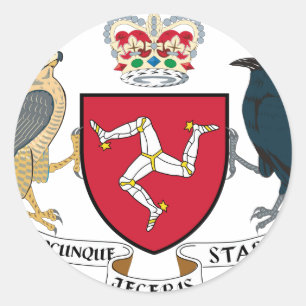 Isle of Man-Wappen - Manx Emblem Runder Aufkleber