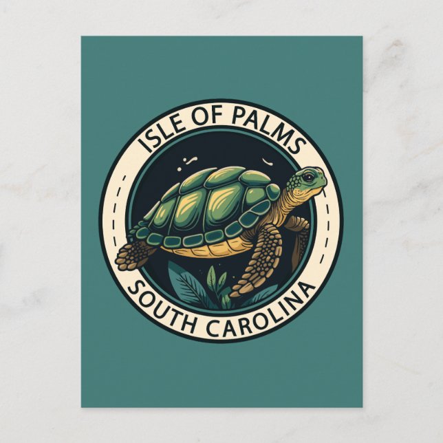 Isle of Palms South Carolina Turtle Abzeichen Postkarte (Vorderseite)
