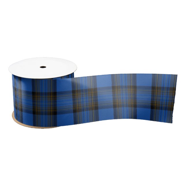 Isle of Skye Blue Tartan Kariertes Muster Big Satinband (Spule)