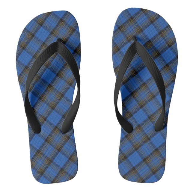 Isle of Skye Blue Tartan Kariertes Muster Flip Flops (Fußbett)