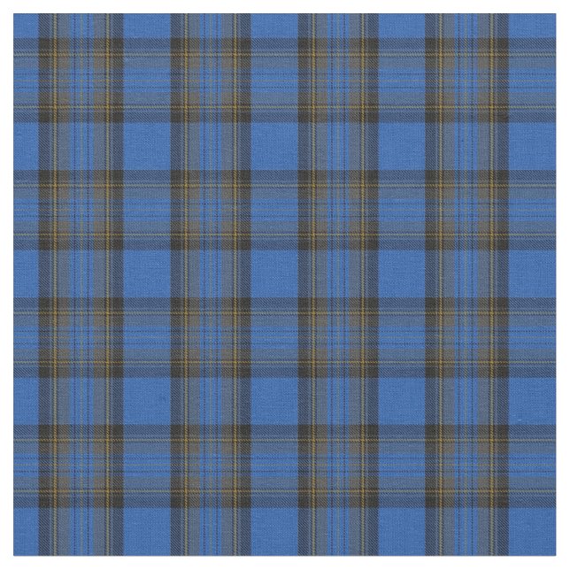 Isle of Skye Blue Tartan Kariertes Muster Stoff (Nahaufnahme)