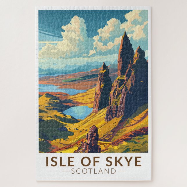 Isle of Skye Scotland Reiseart Vintag Puzzle (Vertikal)