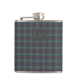 Isle of Skye Tartan Kariert mit Name Initials Flachmann