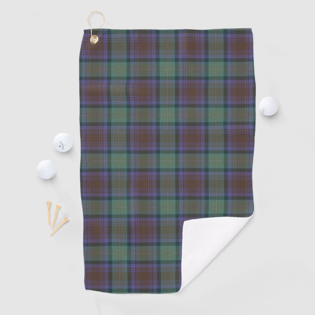 Isle of Skye Tartan Kariertes grünes Muster Golfhandtuch (Insitu)