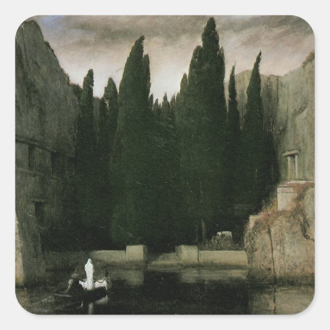 Isle of the Dead by Arnold Bocklin, Symbolismus Ar Quadratischer Aufkleber (Vorderseite)