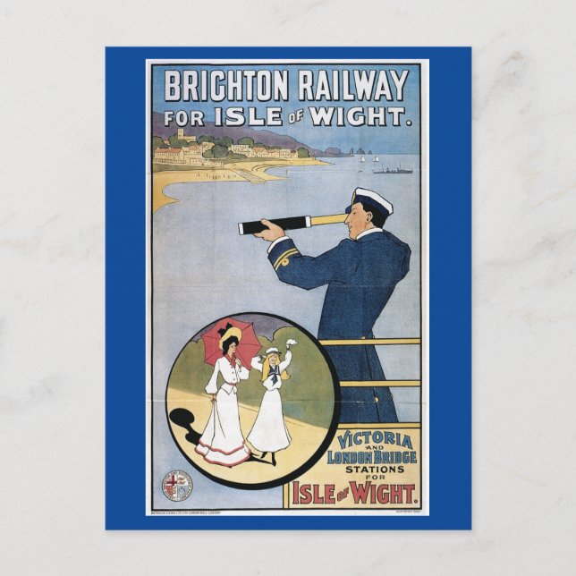 Isle of Wight, England, Bahnreise Postkarte (Vorderseite)