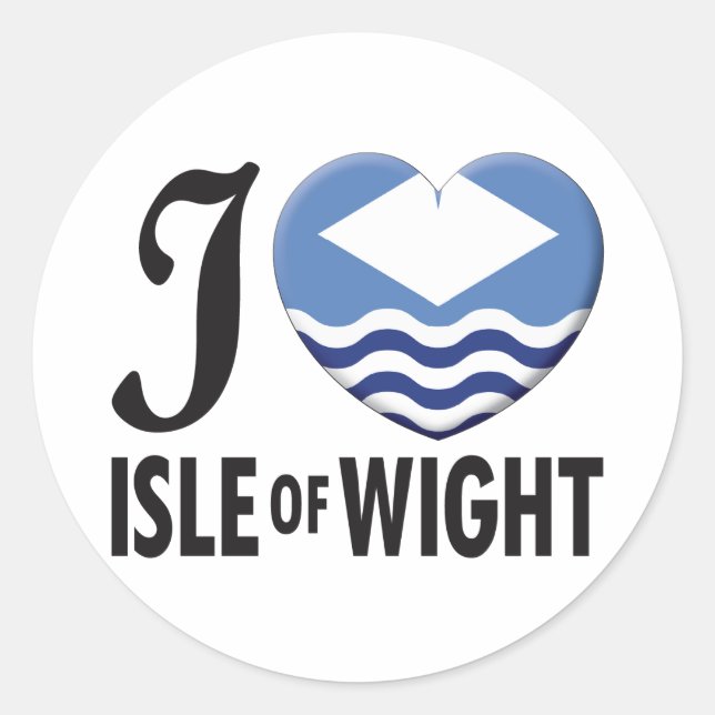Isle of Wight Liebe Runder Aufkleber (Vorderseite)