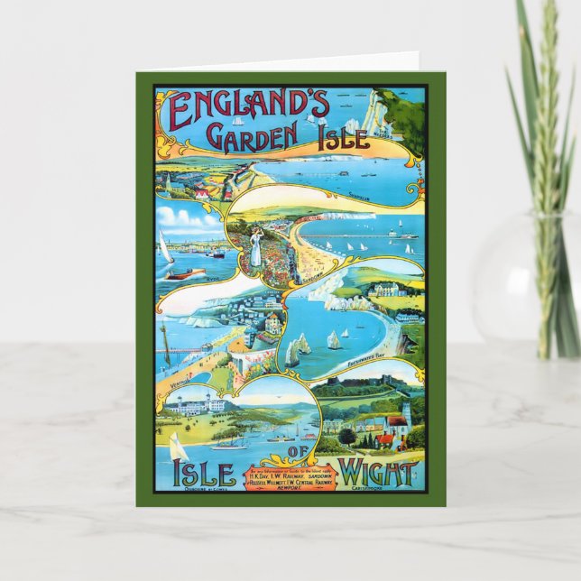 Isle of Wight Travel Poster Karte (Vorderseite)