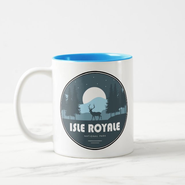 Isle Royale National Park Deer Zweifarbige Tasse (Links)