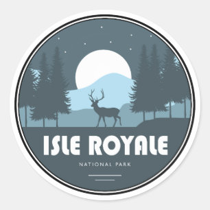 Isle Royale National Park Hirsche Runder Aufkleber