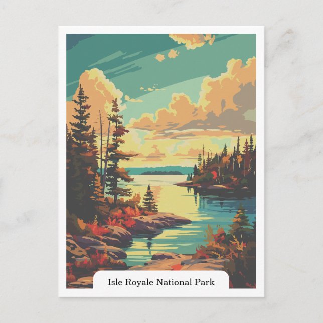 Isle Royale National Park, Michigan USA Postkarte (Vorderseite)